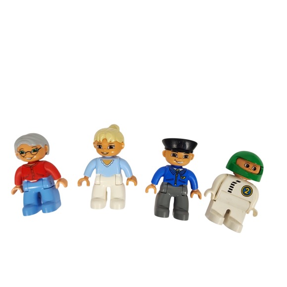 Lego Other - LEGO Duplo Figures Grandma‎ Mom Policeman Race Car Driver Set Lot